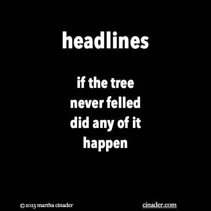 headlines if the tree never felled did any of it happen